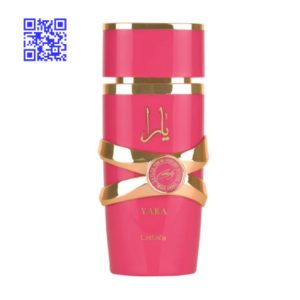 تصویر شیشه عطر یارا کندی با طراحی لوکس و رنگهای طلایی و صورتی فروشگاه آنلاین عزیز پرفیوم